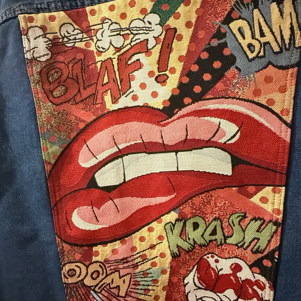 Custom, Patterned Denim Jacket - image 4